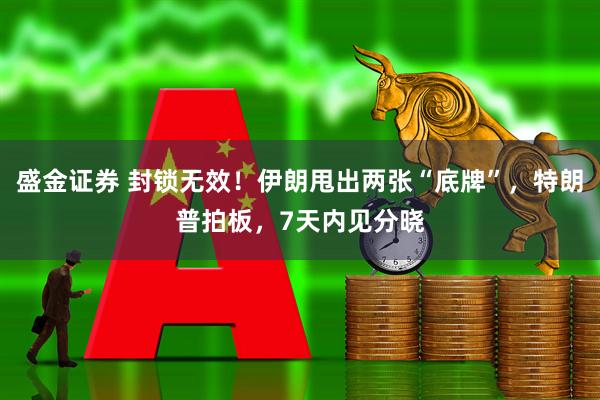 盛金证券 封锁无效！伊朗甩出两张“底牌”，特朗普拍板，7天内见分晓