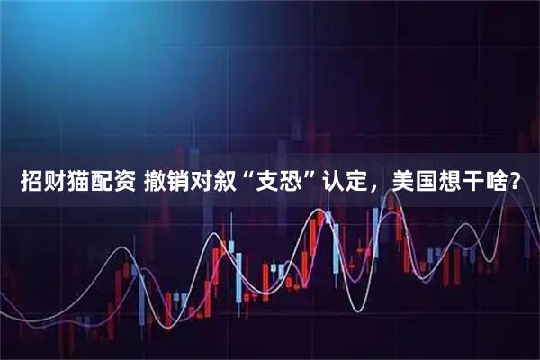 招财猫配资 撤销对叙“支恐”认定，美国想干啥？